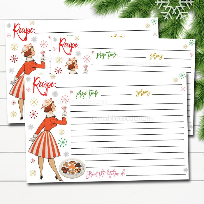 Retro Cookies and Cocktails Christmas Recipe Card, Cookie Swap — TidyLady Printables retro-cookies-and-cocktails-christmas-recipe-card-cookie-swap-tidylady-printables