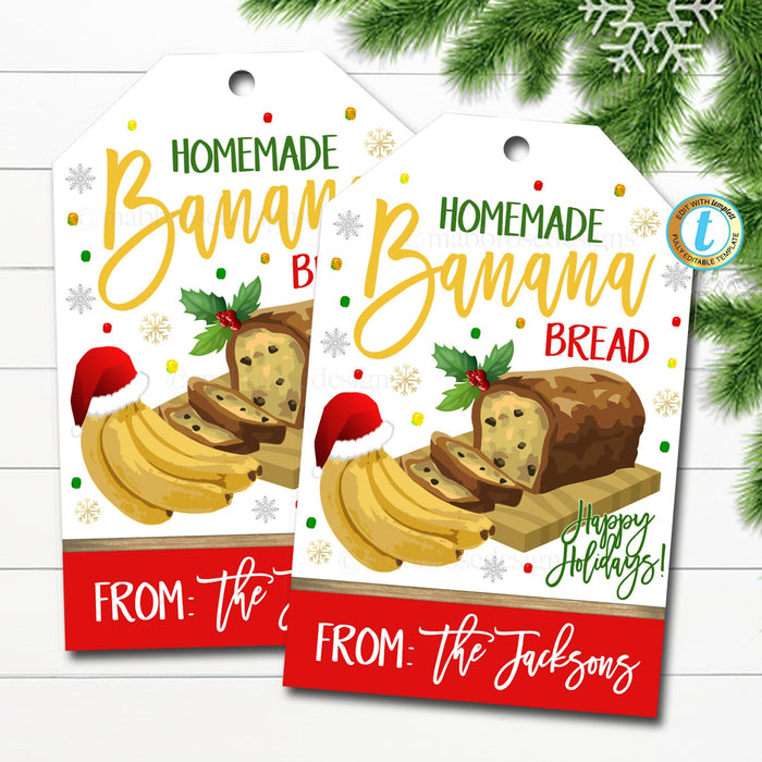 Christmas Banana Bread Gift Tags | TidyLady Printables christmas-banana-bread-gift-tags-tidylady-printables