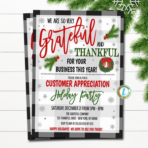 Christmas Small Business Appreciation Holiday Invitation, Client Customer Event, Thankful for your Business, Holiday Small Shops, Editable