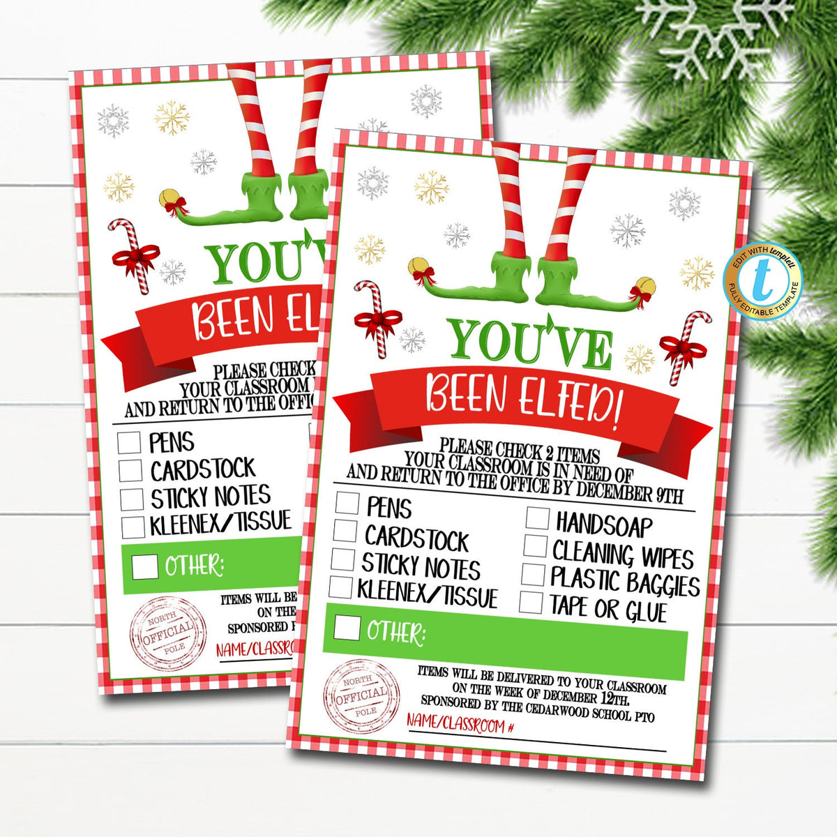 Classroom you've been elfed Appreciation — TidyLady Printables