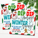 Christmas Dip Dip Hooray Winter Vacay Teacher Thank You Tag, Holiday School Staff Class Teacher Appreciation Snack Treat Gift Idea, EDITABLE