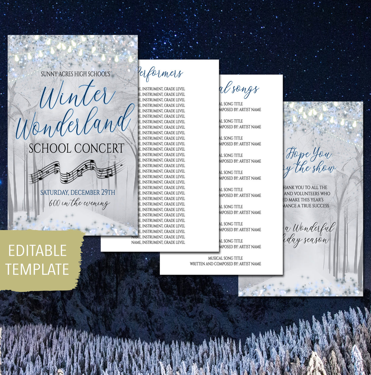 Winter Concert Program High School Christmas Concert TidyLady Printables Winter Concert Program High School Christmas Concert TidyLady Printables