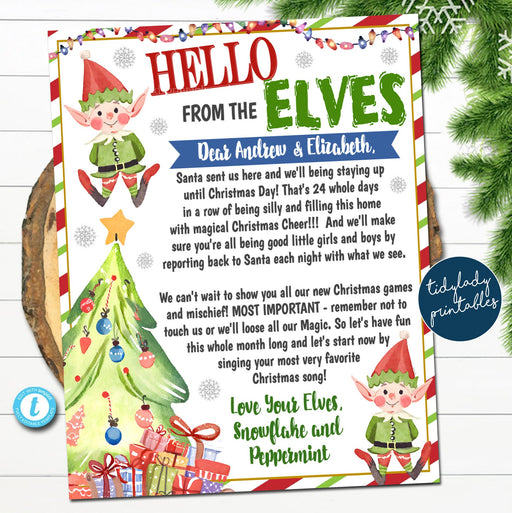Elf Arrival Letter, Hello from the Elf Letter for Kids, Christmas We're Back! Hello from Elves, Christmas Letter Printable EDITABLE TEMPLATE