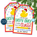 Christmas Gift Tag, I'm a Lucky Duck that you're in my class, Holiday school kids gift, Christmas gift for classroom students tag, EDITABLE
