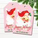 Retro Christmas Santa Gift Tags, Pink Vintage Holiday Decor, Printable Party Hostess Favor Tags, Mid Century Modern Xmas, Editable Template