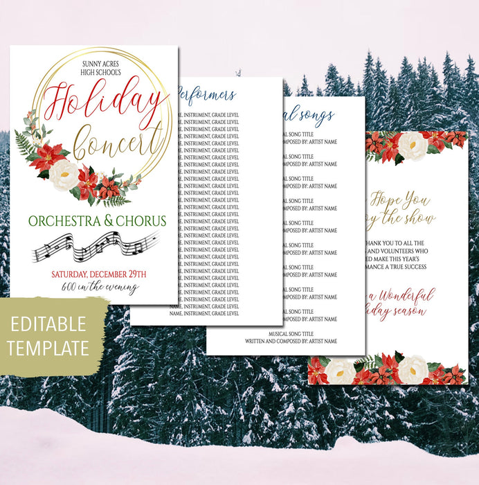 Christmas Concert Program, Chorus Band Christmas Show Play — TidyLady Printables christmas-concert-program-chorus-band-christmas-show-play-tidylady-printables