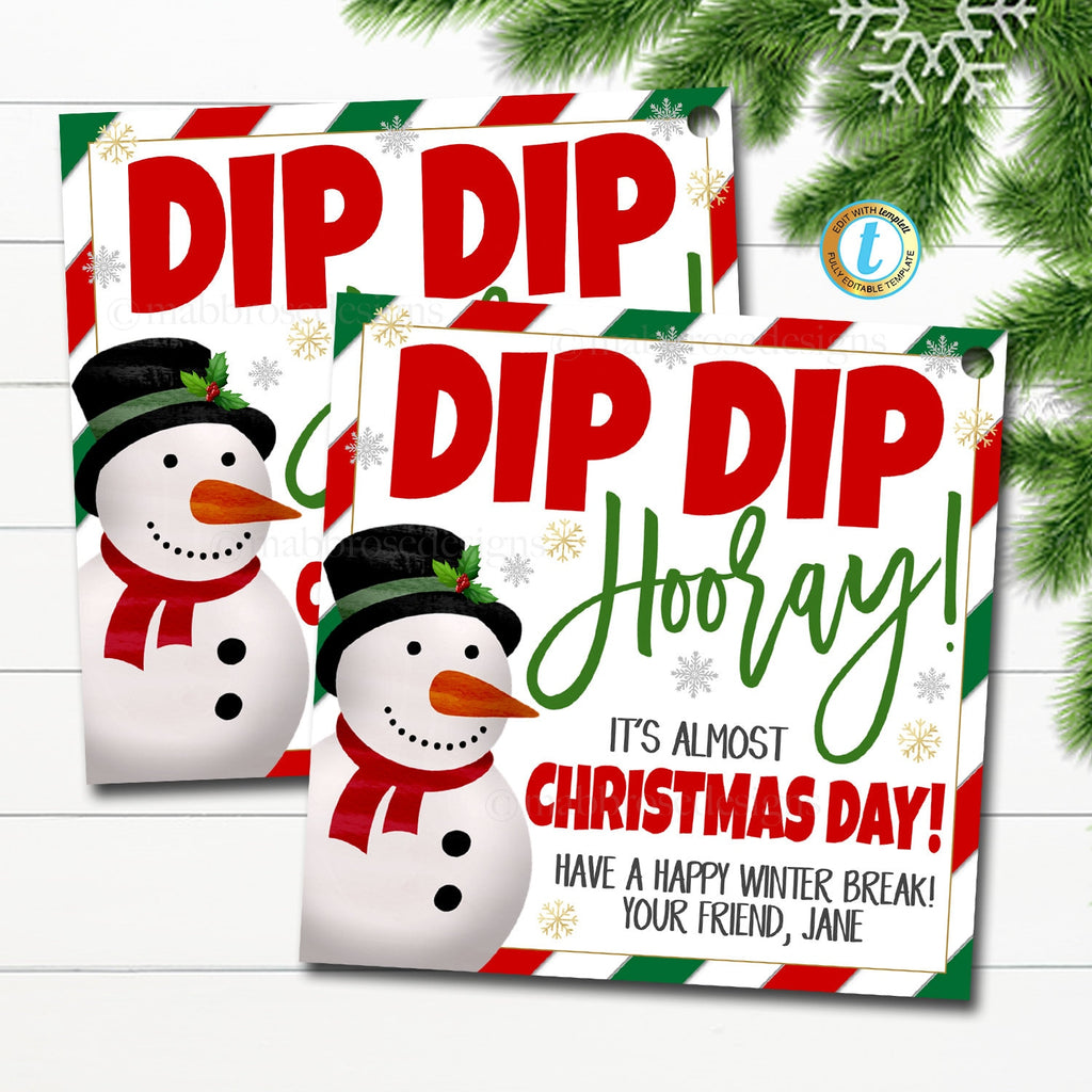 Christmas Dip Dip Hooray Teacher Appreciation Thank You Tag — TidyLady Printables christmas-dip-dip-hooray-teacher-appreciation-thank-you-tag-tidylady-printables