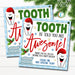 Christmas Dental Gift Tag, Holiday Appreciation Thank You Dentist Staff, Dental Hygienist Tooth Be Told You're Awesome Xmas Gift, EDITABLE