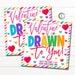 Valentine Gift Tags, Valentine I'm Drawn to You, Pencil Marker Crayon Toy, Friendship Kids Classroom School Card Tag Idea, Editable Template