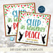 Christmas Gift Tags, Sleep in Heavenly Peace, Religious Holiday Tag, Blanket Staff Teacher Volunteer Holiday Printable, EDITABLE TEMPLATE