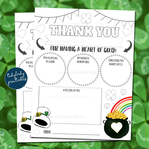 St. Patrick's Day Teacher Appreciation Staff Printable, Lucky Student Appreciation Week Worksheet, Take Home Coloring Page INSTANT DOWNLOAD