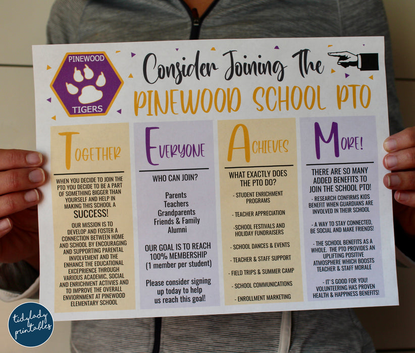 Together Everyone Achieves More School Pto Volunteer Poster