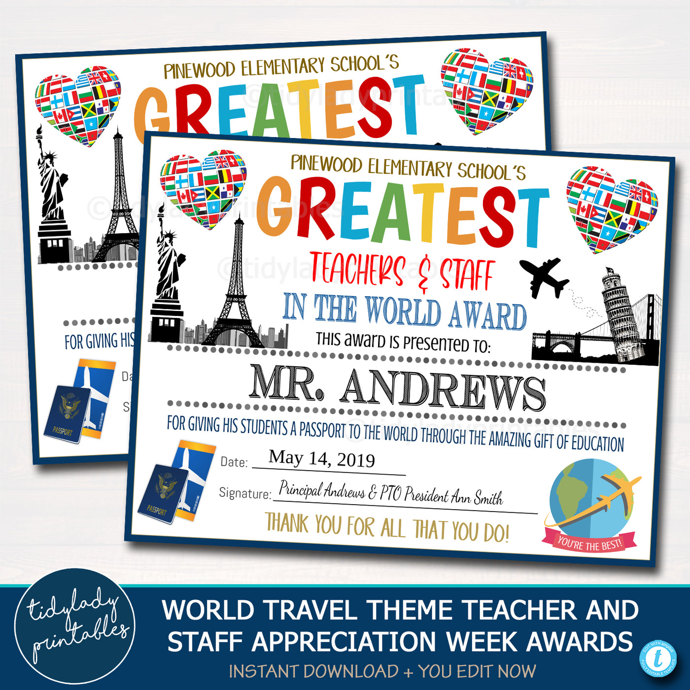 International World Theme Teacher Appreciation Week Party Set ...