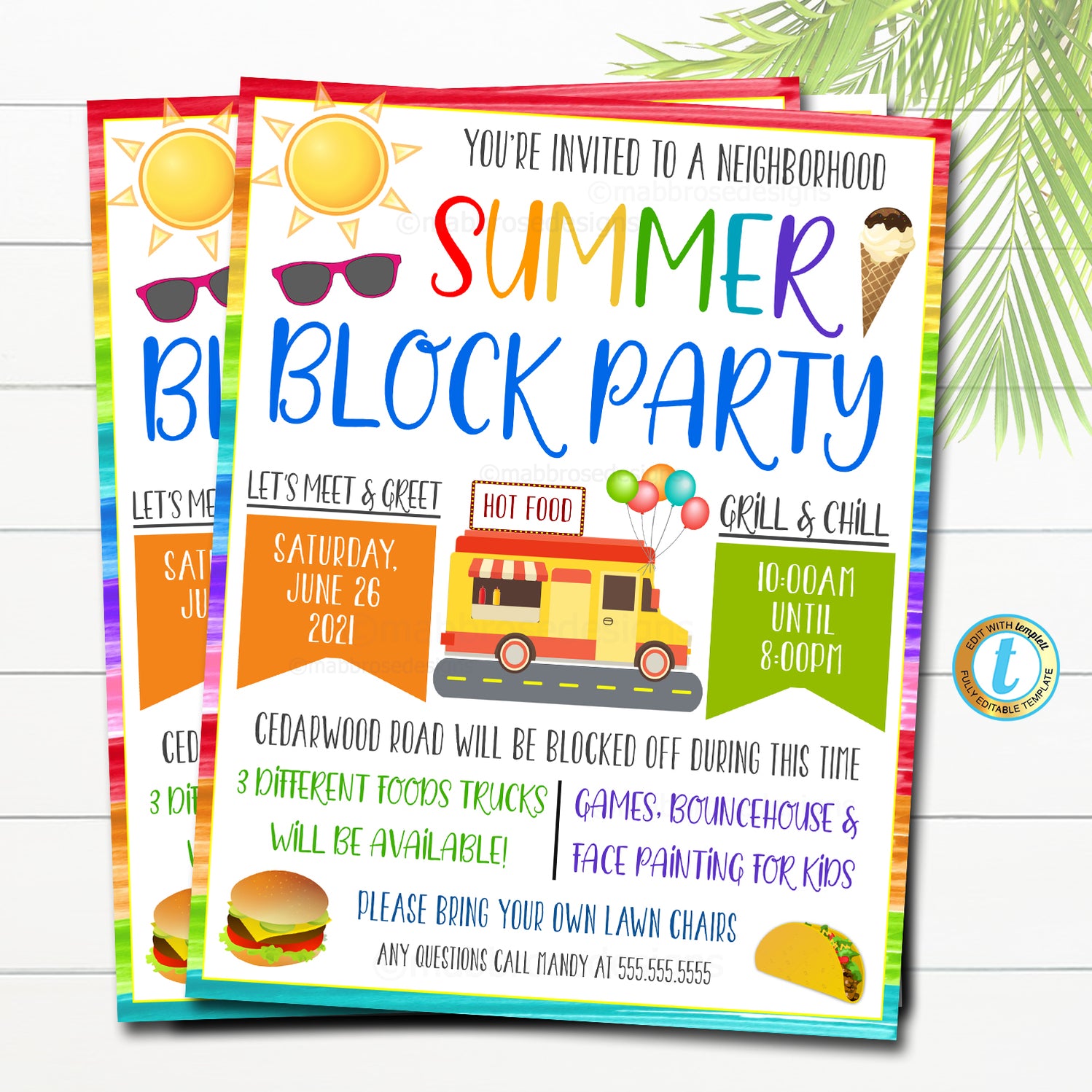 Neighborhood Block Party Invite | TidyLady Printables