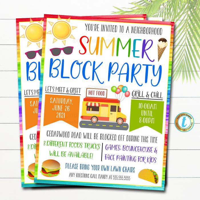 neighborhood-block-party-invite-tidylady-printables for Block Party Invitations Free Printable Neighborhood Block Party Invite | TidyLady Printables for Block Party Invitations Free Printable