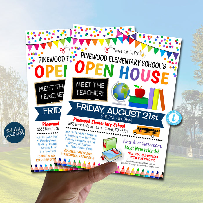 School Open House Event Flyer - Editable Template