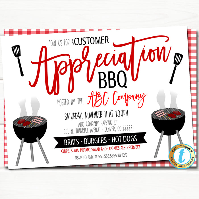 Customer Appreciation BBQ Party Invitation Template