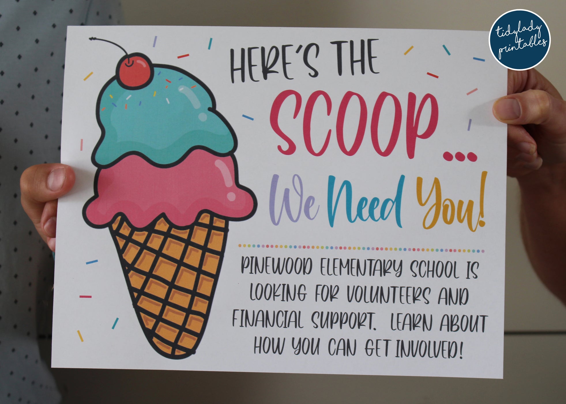 School Pto Volunteer Ice Cream Membership Sponsorship Drive — TidyLady ...