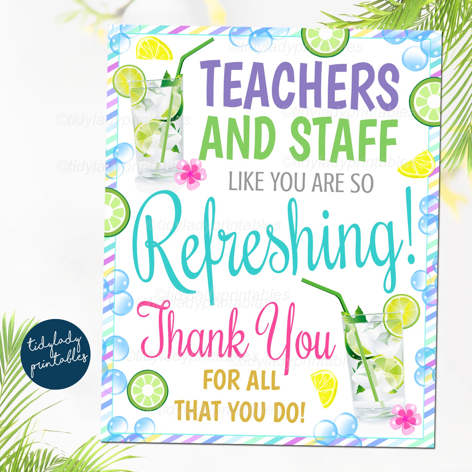 Spa Theme Teacher Appreciation Week Printable Party Signs — TidyLady ...