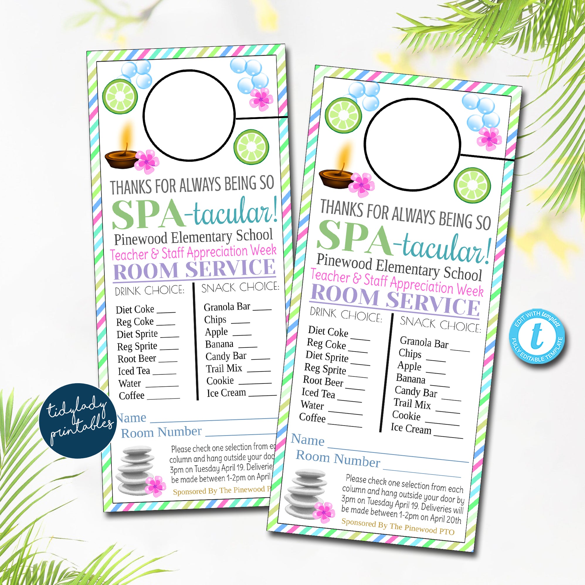 Spa Theme Teacher Appreciation Week Set Tidylady Printables   Spa1 1156bf84 C1c7 494f 8868 A51cce0243a5 1995x1995 