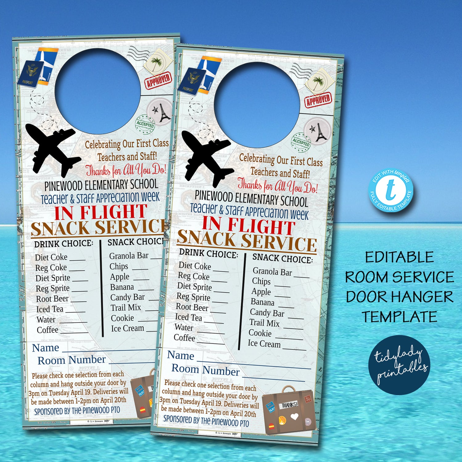 World Travel Map Theme Teacher Appreciation Week Party Set — TidyLady ...