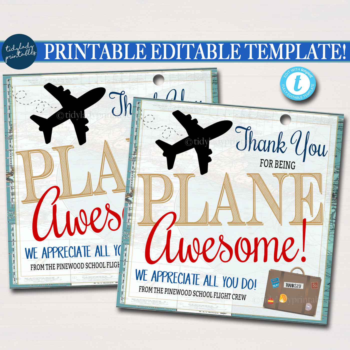 World Travel Map Theme Teacher Appreciation Week Party Set — TidyLady ...